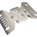 Realistic Stainless Steel Center Skid Plate for Axial SCX10 III Crawler - Silver