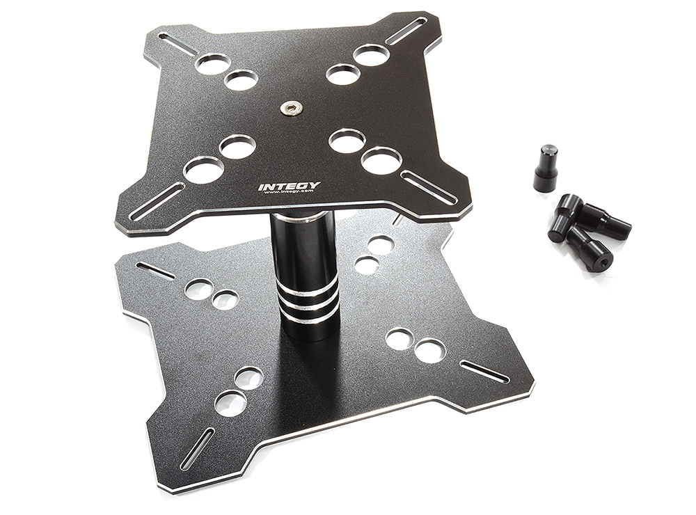 C30611BLACK Universal Black Car Stand Workstation for 1/10 & 1/8 Scale Models(150x125x115mm) - Image 1