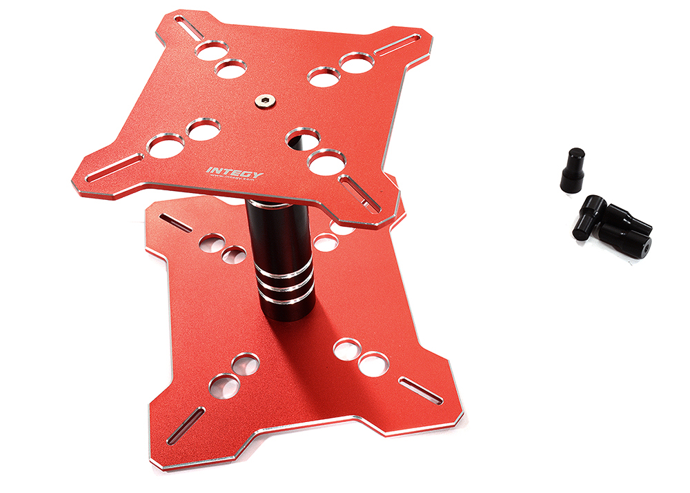 C30611RED Red Universal Car Stand Workstation for 1/10 & 1/8 Scale Models (150x125x115mm) - Image 1