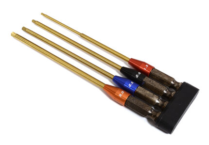 QuickPit 4 Metric Sizes, 1/4in Adapter Allen Hex Tip Set (1.5, 2, 2.5 & 3mm)