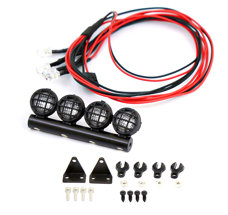 C30625 Realistic Roof Top Spot LED (4) Light Set for 1/16, 1/18 & WPL L=66mm - Image 1