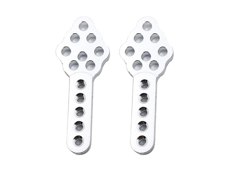 C30633SILVER Billet Machined Add-On Shock Mounting Plates for Axial 1/10 SCX-10 Type Crawlers - Image 1