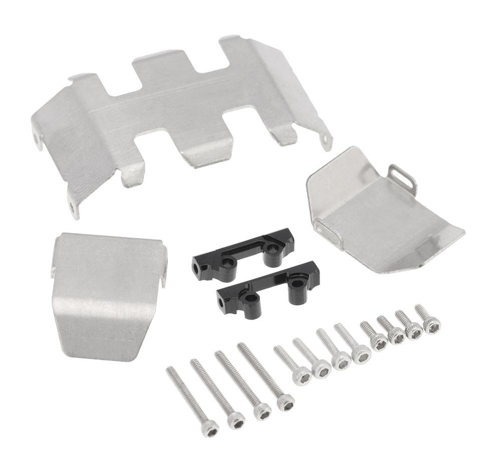 C30642 Steel Skid Plate 3pcs Set for Axial 1/24 SCX24 Rock Crawler - Image 1