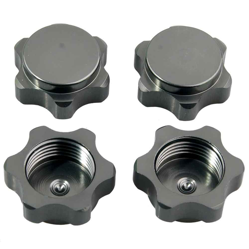C30656GUN Billet Machined Aluminum 17mm Hex Hub Covers for 1/8 Buggy and Monster Truck - Image 1