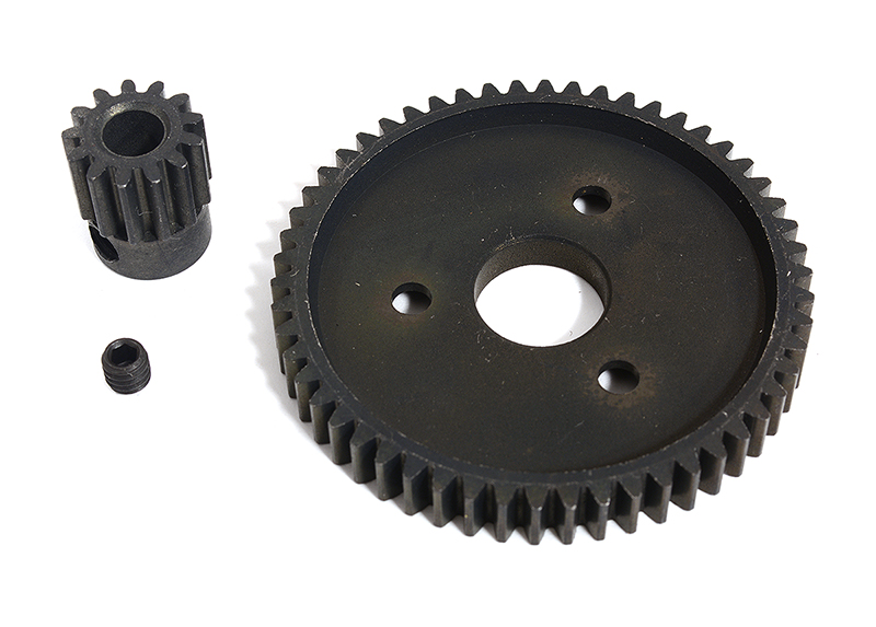 C30677 Steel 0.8M 32 Pitch 54T Spur+13T Pinion Set w/5mm for Most Traxxas 1/10 4X4 - Image 1