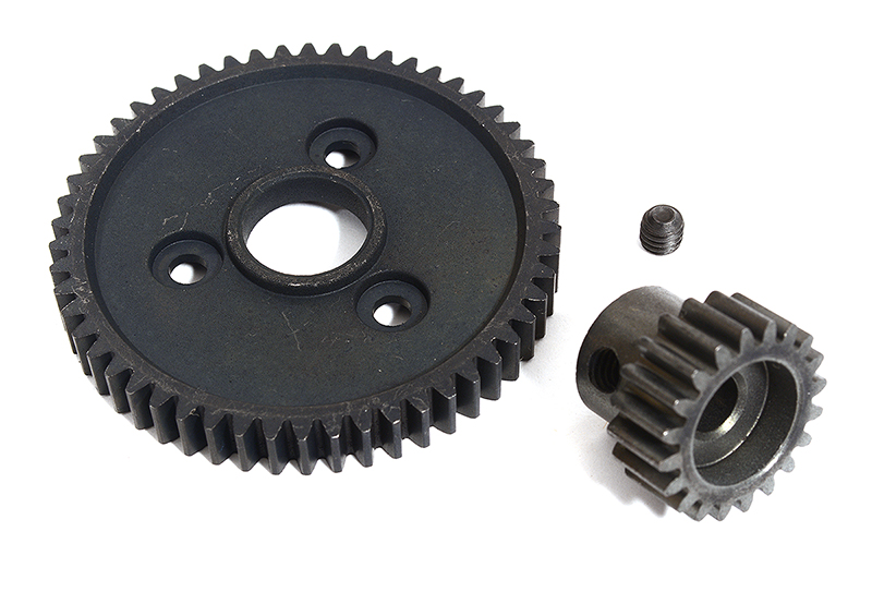 C30684 Steel 0.8M 32 Pitch 54T Spur+20T Pinion Set w/5mm for Most Traxxas 1/10 4X4 - Image 1
