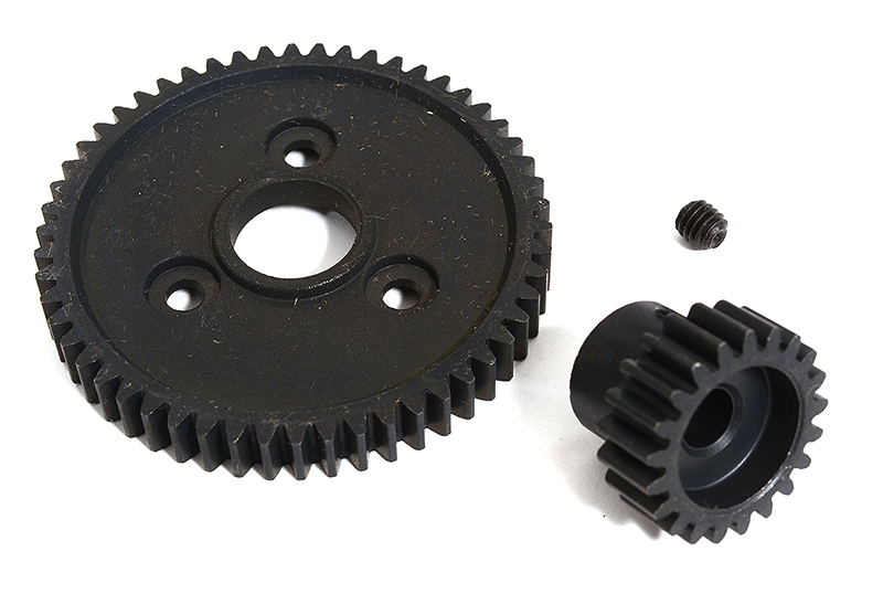 C30685 Steel 0.8M 32 Pitch 54T Spur+21T Pinion Set w/5mm for Most Traxxas 1/10 4X4 - Image 1