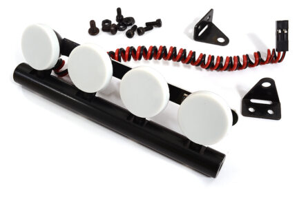 Realistic Roof Top Spot LED (4) Light Set 102mm Width for 1/10 Scale RC