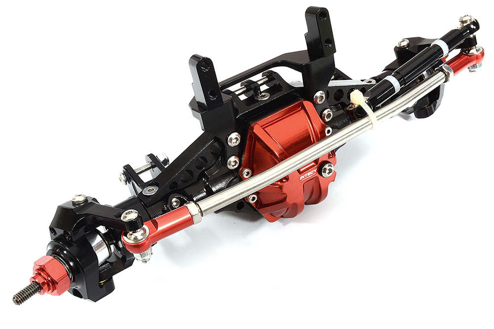 C30730BLACK Complete Billet Machined T11 Front Axle for Axial 1/10 SCX-10 Dingo Honcho Jeep - Image 1