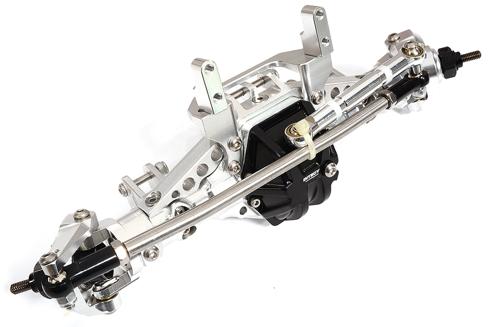 C30730SILVER Complete Billet Machined T11 Front Axle for Axial 1/10 SCX-10 Dingo Honcho Jeep - Image 1