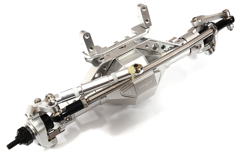 C30734SILVER Complete Billet Machined T13 Front Axle for Axial 1/10 SCX-10 Dingo Honcho Jeep - Image 1