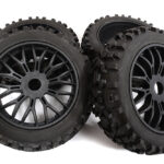 Rubber Tires, Wheels & Inserts TK06 Style w/ 17mm Hex for 1/8 Buggy Size 4pcs.