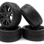 Rubber Tires, Wheels & Inserts TK10 Style w/ 17mm Hex for 1/8 Buggy Size 4pcs.