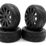 Rubber Tires, Wheels & Inserts TK09 Style w/ 17mm Hex for 1/8 Buggy Size 4pcs.