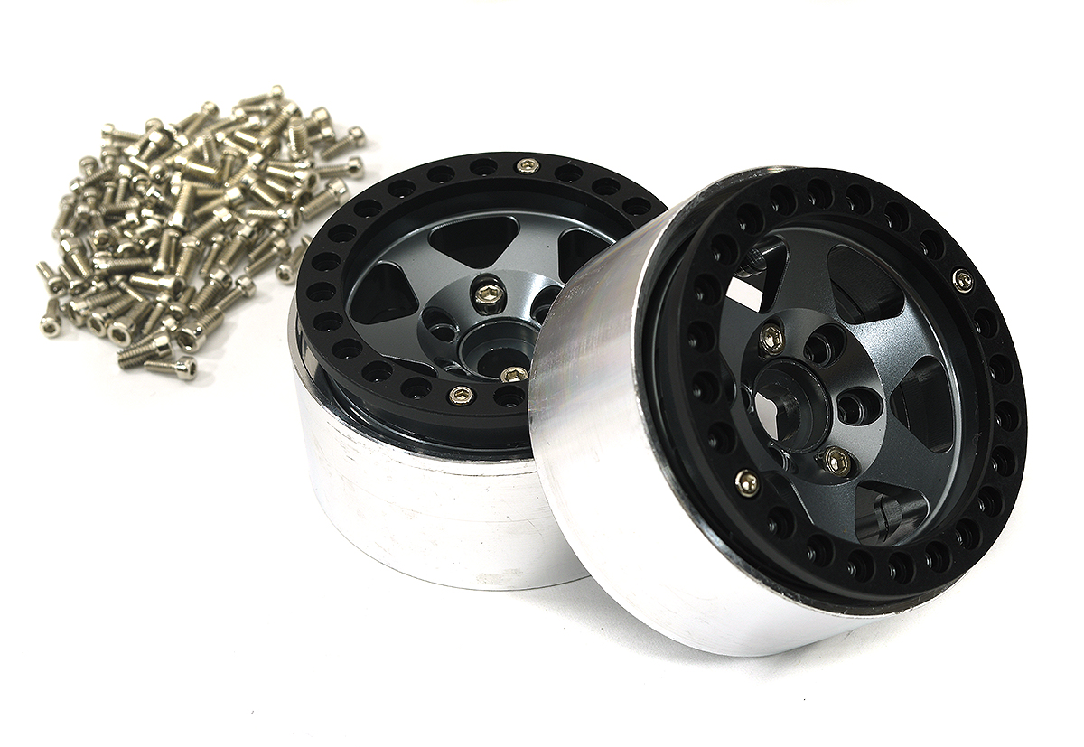 C30762 1.9 Size Billet Machined Alloy Wheels for 1/10 Scale Off-Road Crawler, 2pcs - Image 1