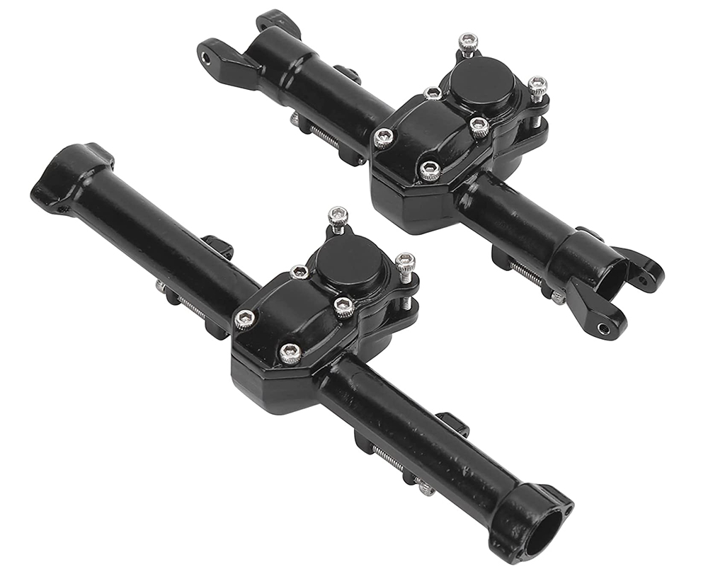 C30787BLACK Billet Machined Alloy Front & Rear Axle Housings for Axial 1/24 SCX24 Crawler - Image 1