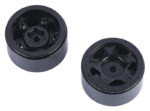 Black Billet Machined Alloy Wheels (2) for Axial 1/24 SCX24 Rock Crawler