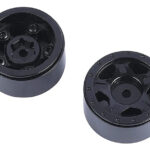 Black Billet Machined Alloy Wheels (2) for Axial 1/24 SCX24 Rock Crawler
