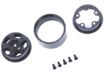 Black Billet Machined Alloy Wheels (2) for Axial 1/24 SCX24 Rock Crawler - Image 2