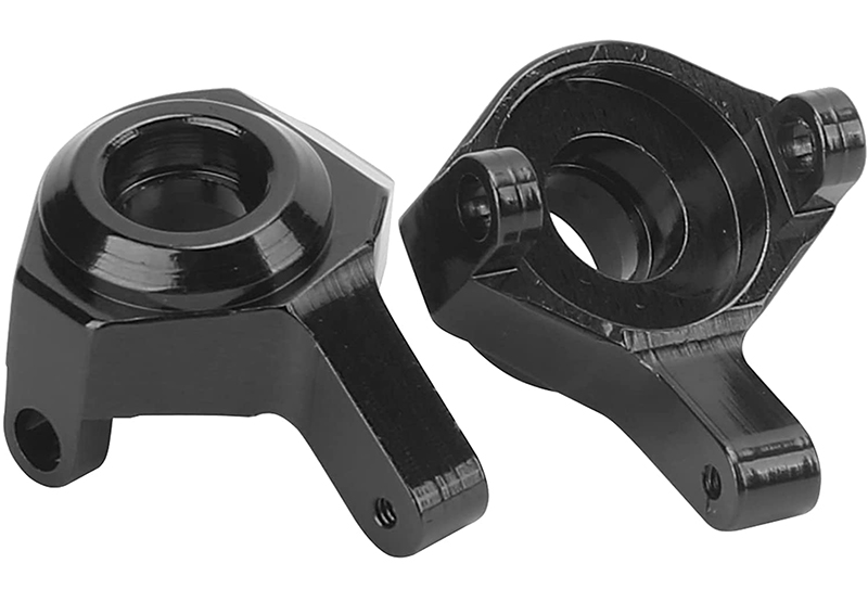 C30794BLACK Billet Machined Alloy Steering Blocks for Axial 1/24 SCX24 Rock Crawler - Image 1