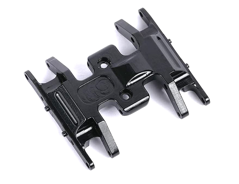 C30796BLACK Machined Alloy Center Skid Plate for Axial 1/24 SCX24 Rock Crawler - Black - Image 1
