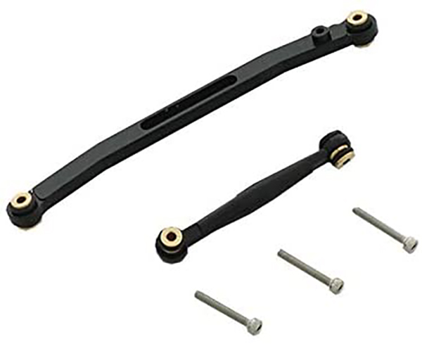 C30801BLACK Billet Machined Alloy Steering Linkage for Axial 1/24 SCX24 Rock Crawler - Image 1