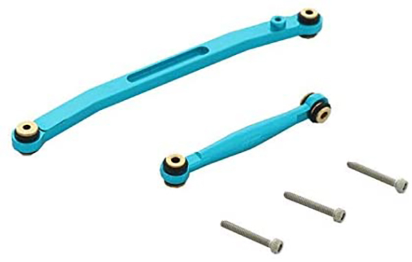 C30801BLUE Billet Machined Alloy Steering Linkage for Axial 1/24 SCX24 Rock Crawler - Image 1