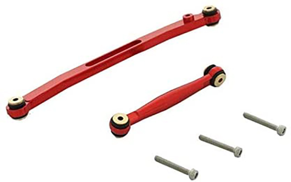 C30801RED Billet Machined Alloy Steering Linkage for Axial 1/24 SCX24 Rock Crawler - Image 1