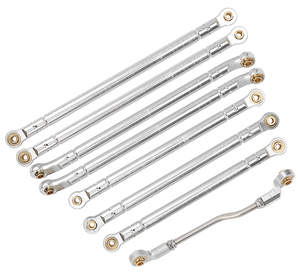 C30803SILVER Billet Machined Alloy Linkage Set for Axial 1/10 SCX10 III - Image 1