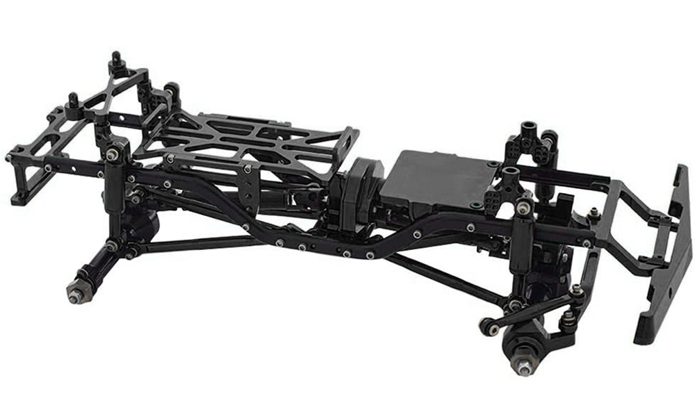 C30818BLACK Complete Alloy Conversion Kit w/ 133 Wheelbase for Axial 1/24 SCX24 C10 Crawler - Image 1