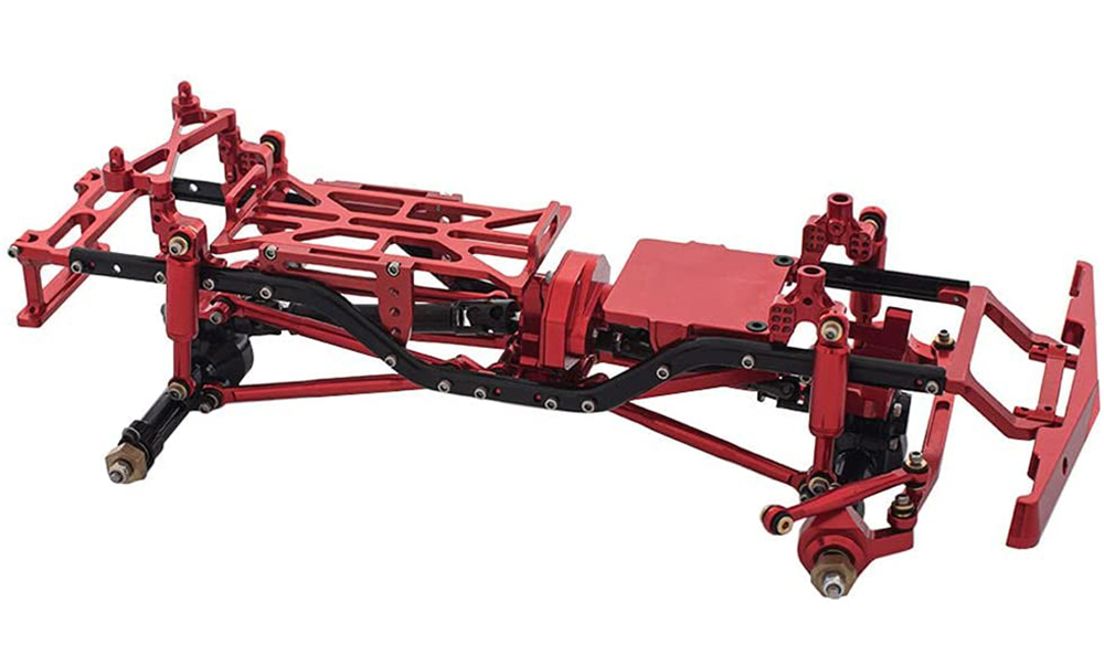 C30818RED Complete Alloy Conversion Kit w/ 133 Wheelbase for Axial 1/24 SCX24 C10 Crawler - Image 1