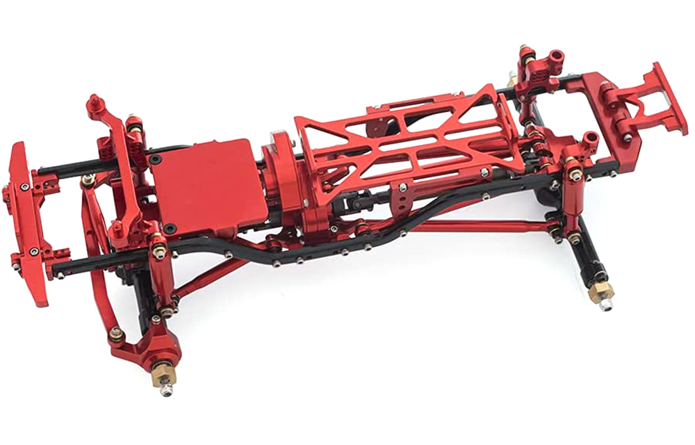 C30819RED Complete Alloy Conversion Kit w/ 133 Wheelbase for 1/24 SCX24 Deadbolt Crawler - Image 1
