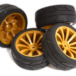 10 Spoke Complete Wheel & Tire Set (4) for 1/10 Touring Car W=26mm Offset 6.5mm