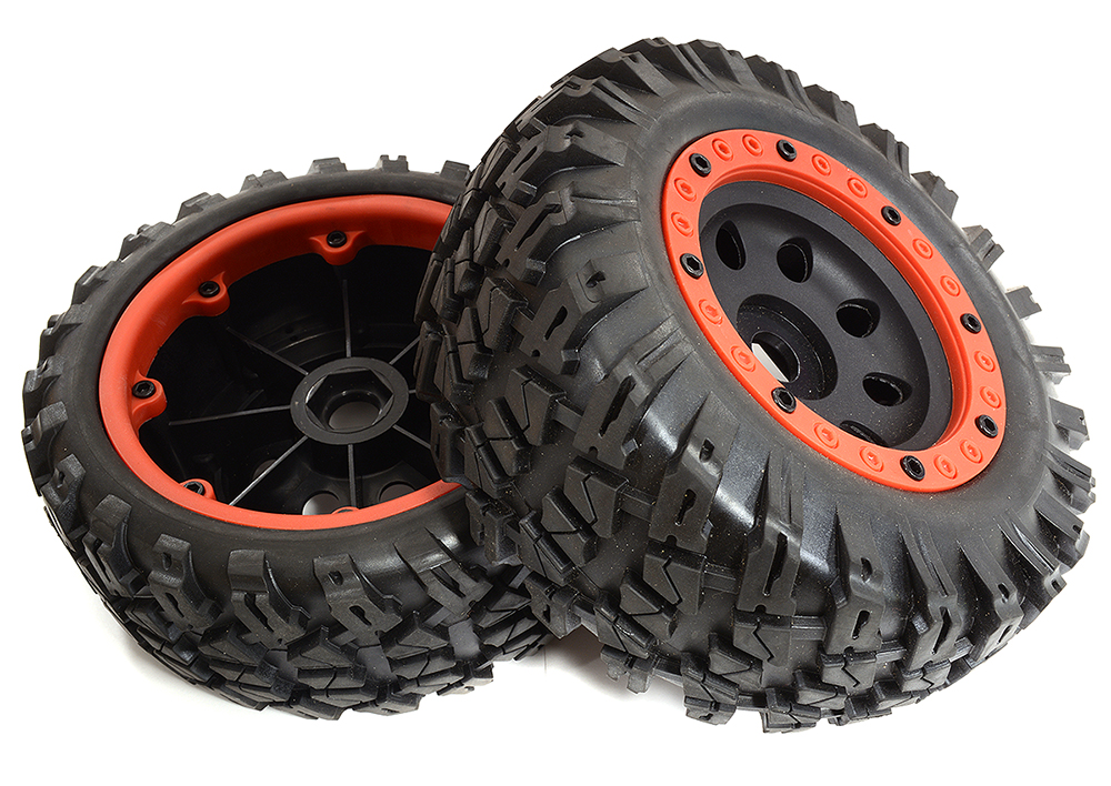 C30836 3.2/4.0 Tires, Wheels TK15 w/Inserts 17mm Hex for 1/8 & 1/7 Size 2pcs OD=138mm - Image 1