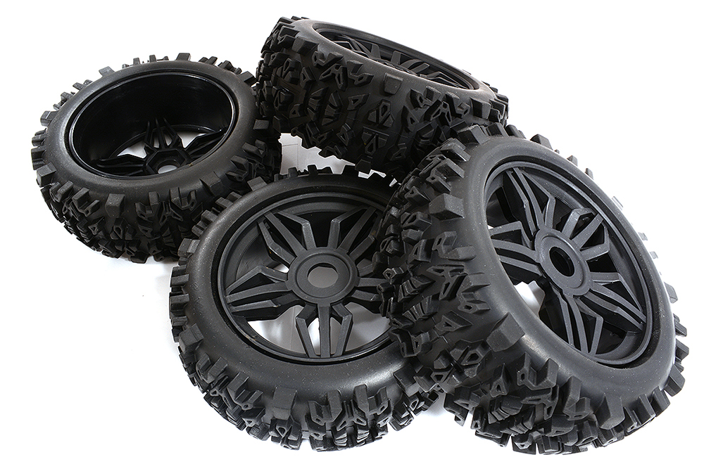C30841 Tires, Wheels & Inserts TK19 Style w/ 17mm Hex for 1/8 Size 4pcs OD=122mm - Image 1