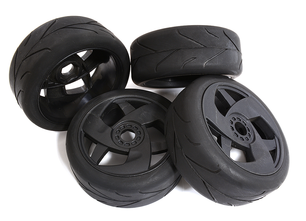 C30850 Tires, Wheels & Inserts TK28 Style w/ 17mm Hex for 1/8 Buggy Size 4pcs OD=102mm - Image 1