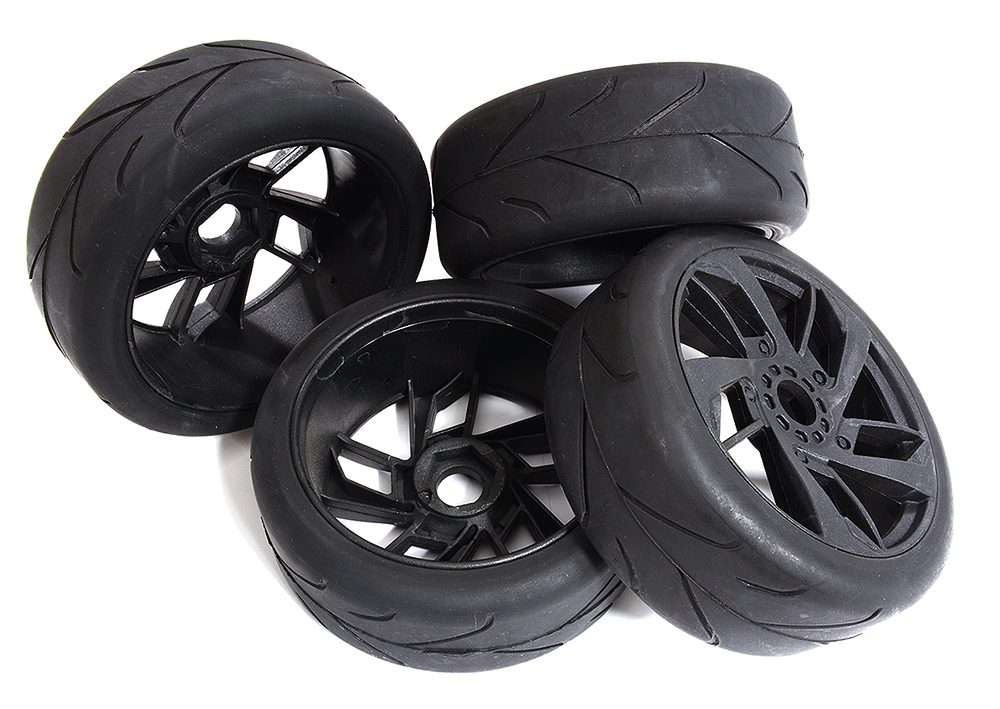 C30851 Tires, Wheels & Inserts TK29 Style w/ 17mm Hex for 1/8 Buggy Size 4pcs OD=102mm - Image 1