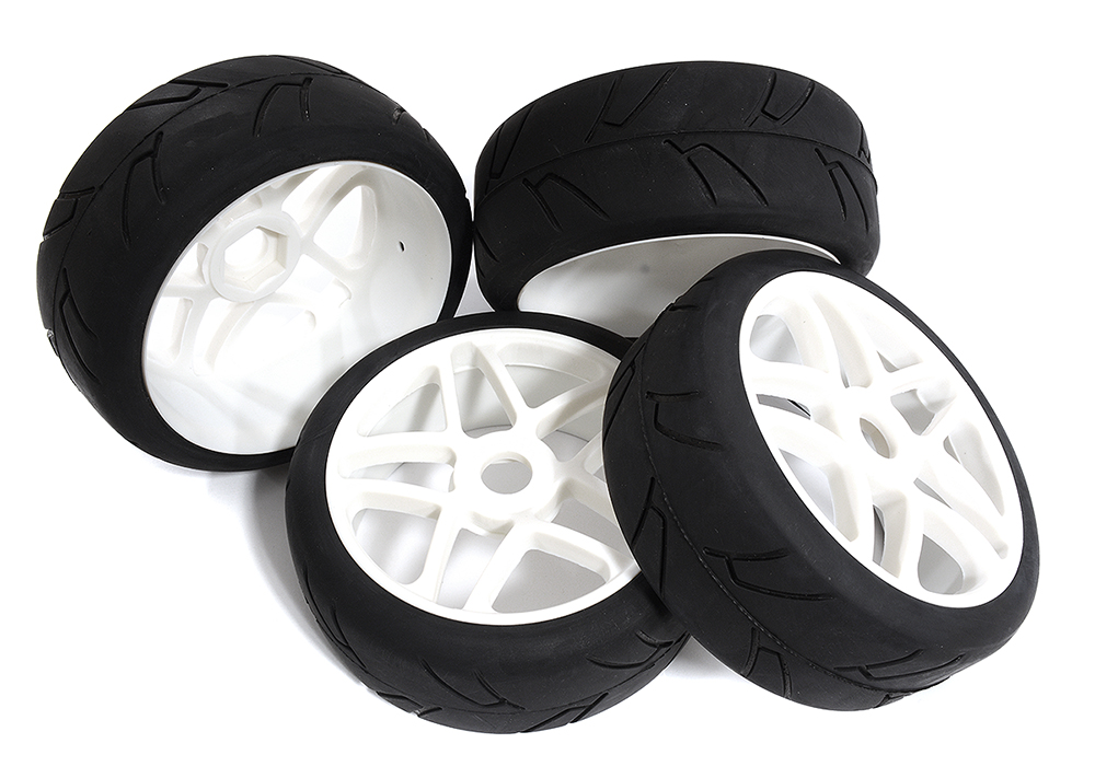 C30854 Tires, Wheels & Inserts TK32 Style w/ 17mm Hex for 1/8 Buggy Size 4pcs OD=103mm - Image 1