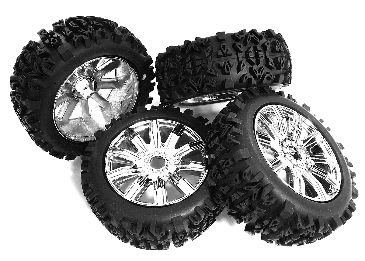 C30857 Tires, Wheels & Inserts TK35 Style w/ 17mm Hex for 1/8 Buggy Size 4pcs OD=120mm - Image 1