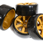 7 Spoke Wheel & Tire Set (4) for Drift Racing (O.D.=62mm) W=26mm Offset 3.5mm