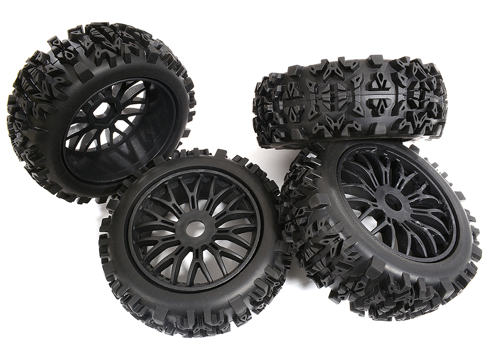 C30895 Tires, Wheels & Inserts TK61 Style w/ 17mm Hex for 1/8 Buggy Size 4pcs OD=122mm - Image 1