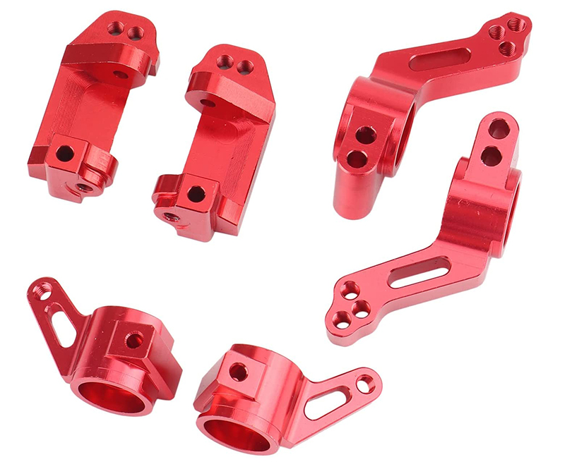 C30915RED Steering, Caster Blocks & Rear Hub Carriers for 1/10 Rustler 2WD 3632 3736 3752 - Image 1