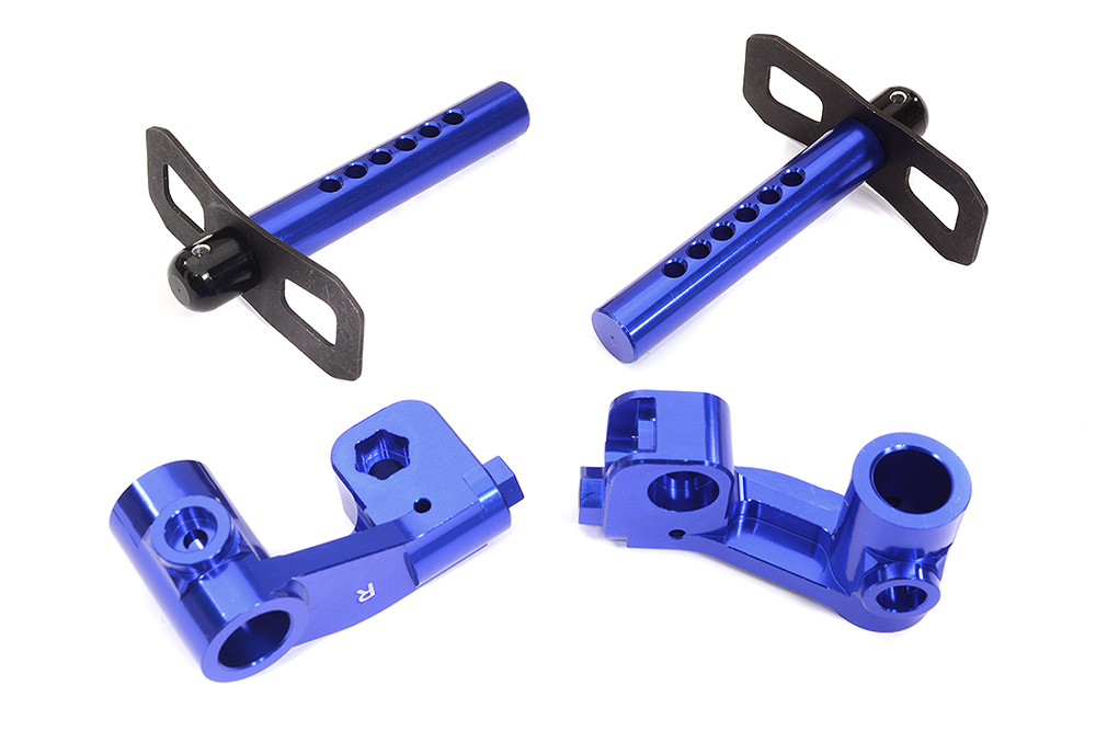 C30931BLUE Machined Rear Body Posts w/ Mounts for Arrma 1/5 Kraton 4X4 8S BLX ARA320485 - Image 1
