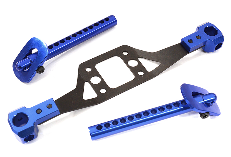C30936BLUE Machined Alloy Rear Body Posts w/ Mounts for Associated DR10 Drag Race Car RTR - Image 1