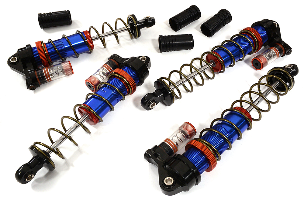 C30939BLUE Machined Piggyback Shock Set for Arrma 1/10 Granite 4X4 3S BLX AR330550 AR330551 - Image 1