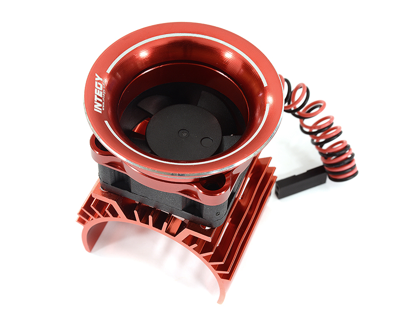 C30951RED 36mm Motor Heatsink + 30x30mm Fan w/ Intake Ram Funnel for Most 1/10 RC - Image 1