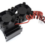 36mm Motor Heatsink + Twin 30x30mm Fan w/ Intake Ram Funnel for 1/10 Scale