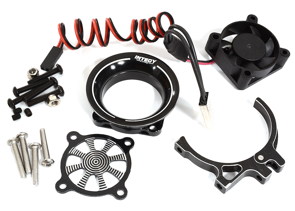 C30959RED Thermo Controlled 30x30mm Fan w/ Intake Ram Funnel for 35-36mm Motor 540 & 550 - Image 1