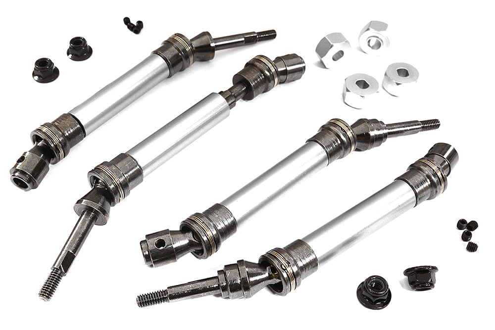 C30978SILVER Front & Rear Universal Drive Shaft Set for Traxxas 1/10 Slash 4X4 6851X 6852X - Image 1