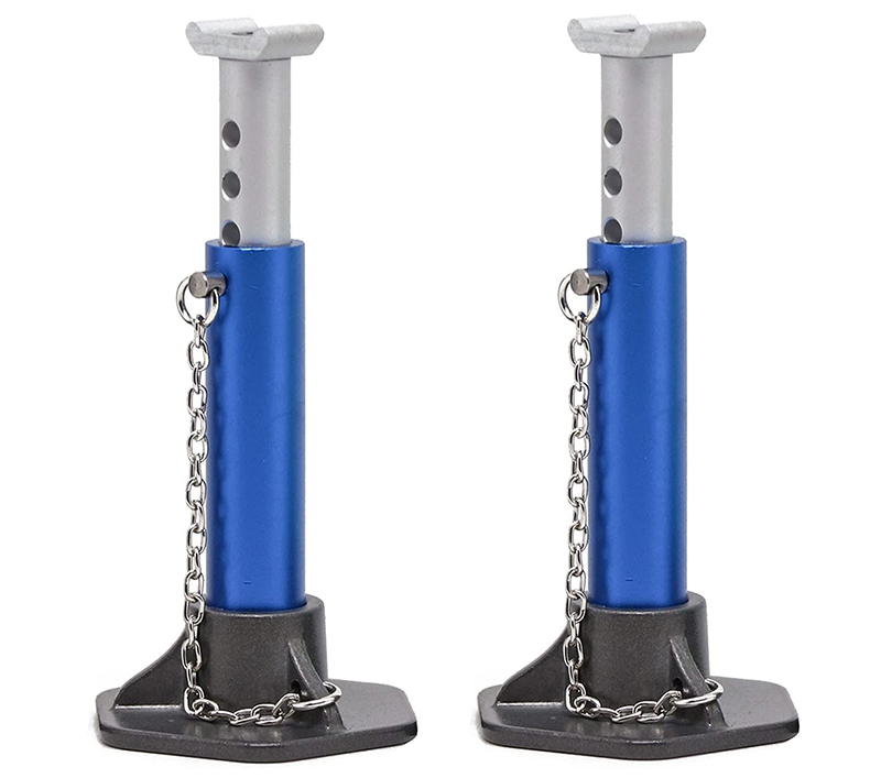 C30979BLUE Adjustable Heights 61-88mm Model Jack Stands (2) for 1/10 Scale - Image 1